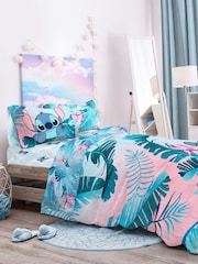 Disney Multicolor Lilo & Stitch Floral Duvet Cover and Pillowcase Set - Image 1 of 5