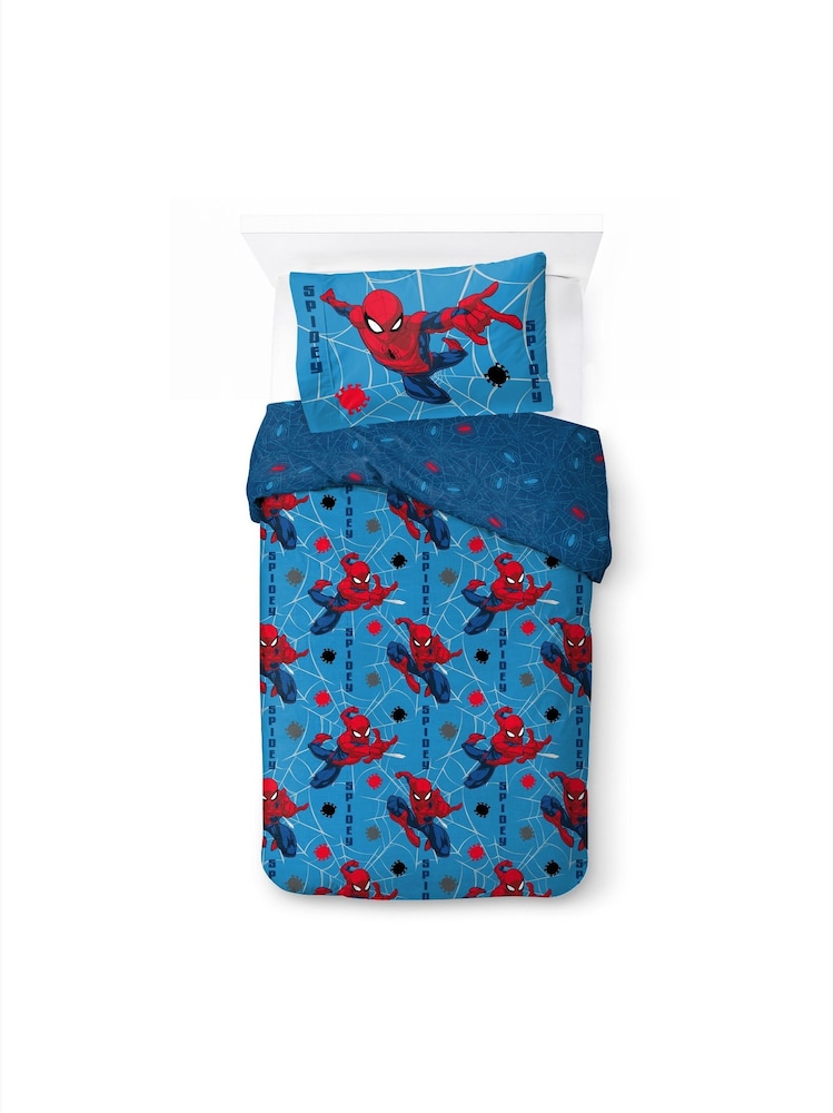 Spider-Man Blue Spidey Faces Duvet Cover and Pillowcase Set - Image 2 of 6