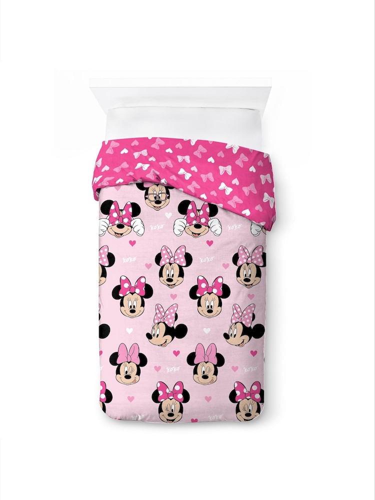 Disney Pink Minnie Mouse Hearts & Love Duvet Cover and Pillowcase Set - Image 2 of 5