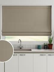 Mink Brown Cotton Made To Measure 100% Cotton Roman Blind - Image 1 of 5