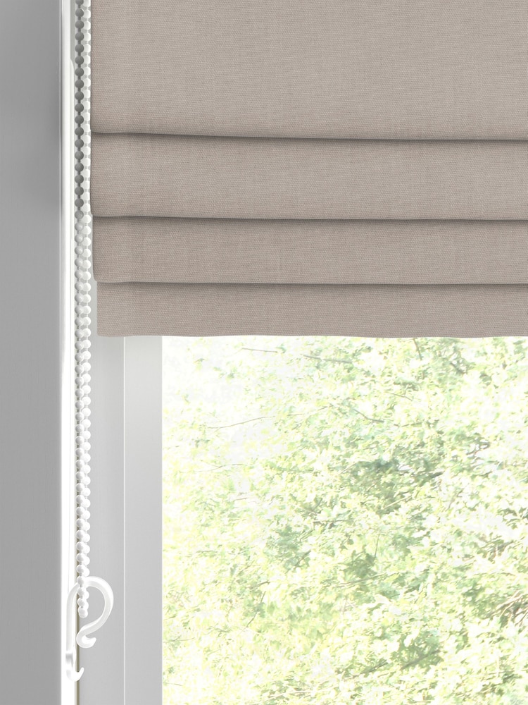Mink Brown Cotton Made To Measure 100% Cotton Roman Blind - Image 2 of 5