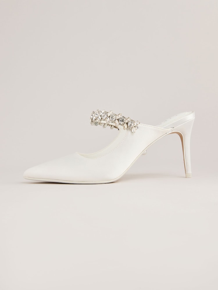 Lipsy Occasion ivoire scintillant orné de mariage à lanières mi-talons - Image 5 of 5