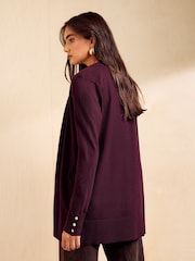 Vinete Purple - Cardigan lung Friends Like These - Imaginea 4 din 4
