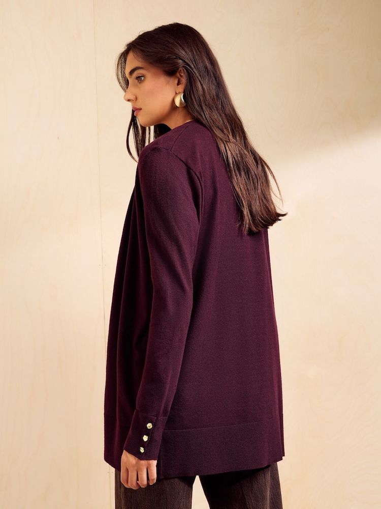 Vinete Purple - Cardigan lung Friends Like These - Imaginea 4 din 4
