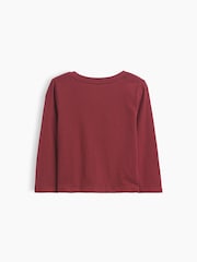 Gap Burgundy Owl Graphic Long Sleeve T-Shirt (6mths-5yrs) - Image 2 of 2