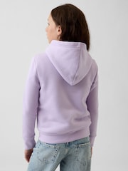 Gap Lilac Purple Bow Sherpa-Lined Logo Zip-Up Hoodie (4-13yrs) - Image 2 of 5