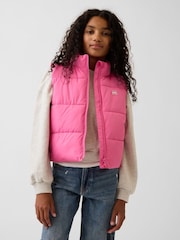 Gap Pink Relaxed Puffer Vest (4-13yrs) - Image 1 of 5