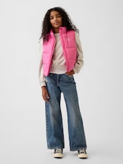 Gap Pink Relaxed Puffer Vest (4-13yrs) - Image 3 of 5