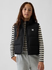 Gap Black Relaxed Puffer Vest (4-13yrs) - Image 1 of 5