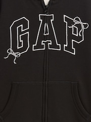 Černý - Gap Sherpa-Lined Logo Zip-Up Hoodie (4-13yrs) - Obrázek 3 z 3