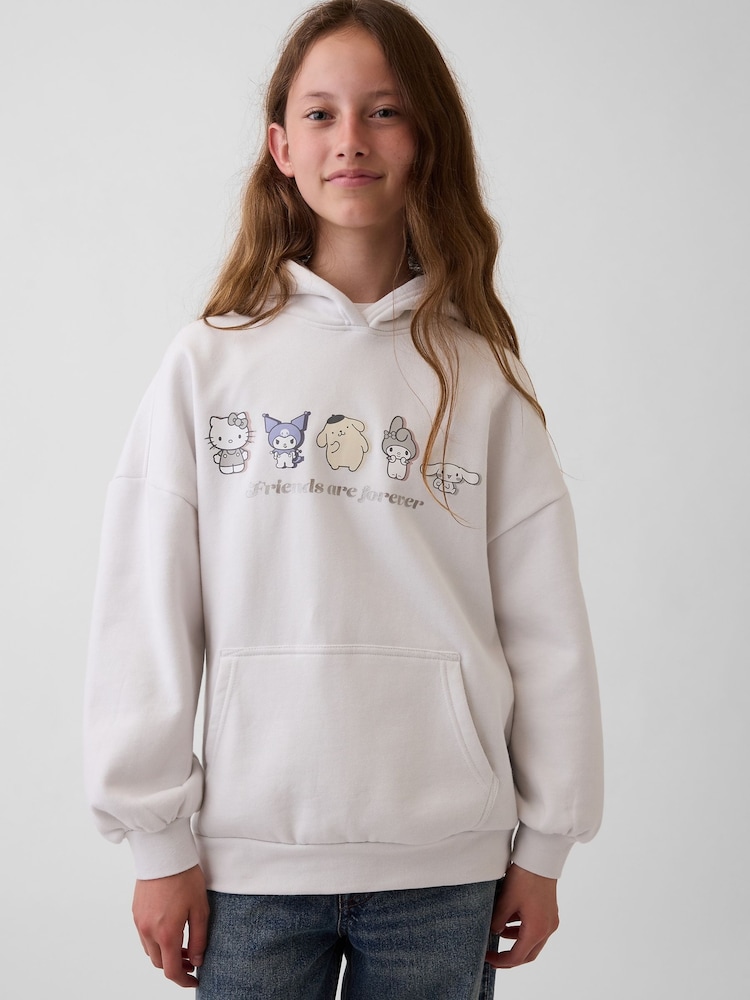 Balts - Gap Vintage Soft Oversized Hello Kitty Hoodie (4-13yrs) - Attēls 1 no 4