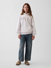 Balts - Gap Vintage Soft Oversized Hello Kitty Hoodie (4-13yrs) - Attēls 3 no 4