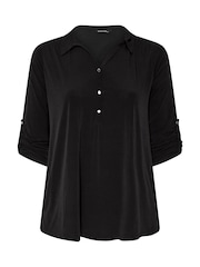 Evans Black Collared Jersey Shirt - Image 5 of 6