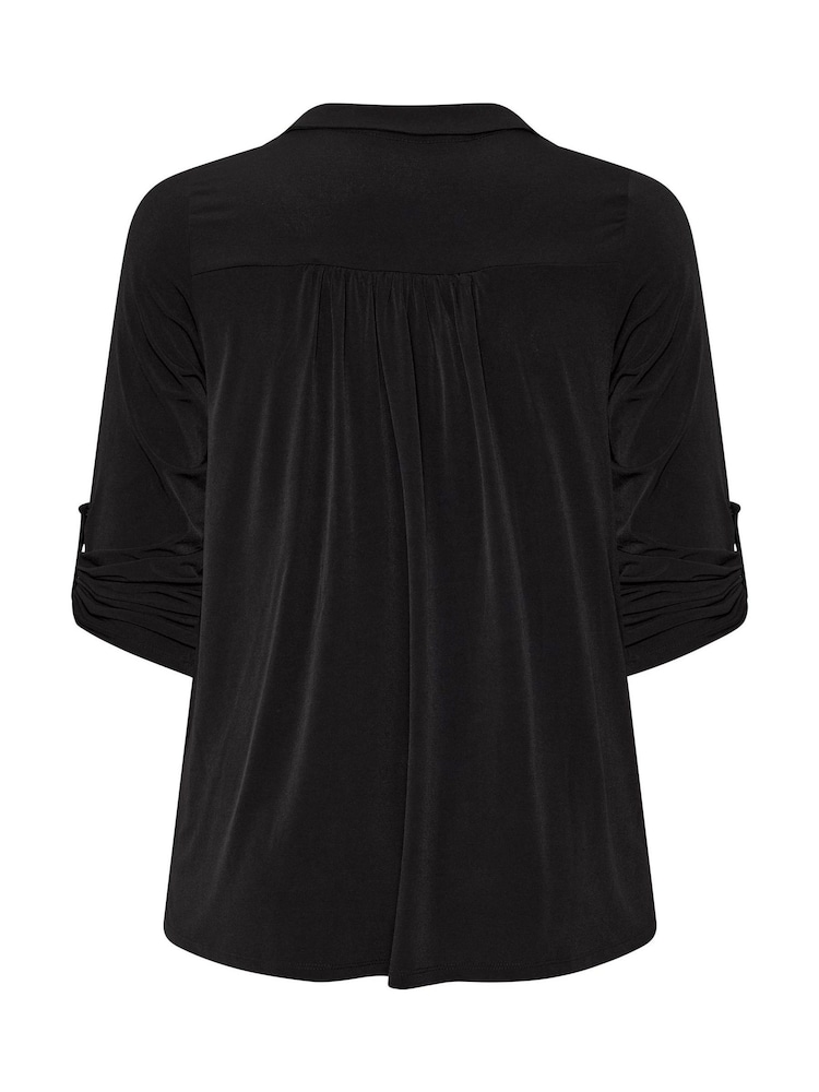 Evans Black Collared Jersey Shirt - Image 6 of 6