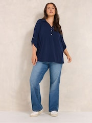 Evans Blue Collared Jersey Shirt - Image 3 of 6