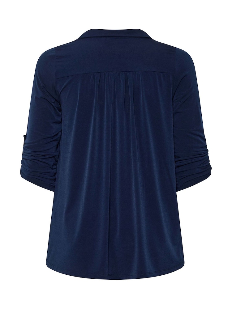 Evans Blue Collared Jersey Shirt - Image 6 of 6