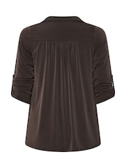 Evans Brown Collared Jersey Shirt - Image 6 of 6