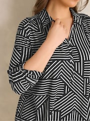 Evans Black Printed Collared Jersey Shirt - Image 4 of 6