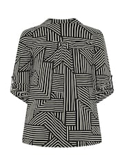 Evans Black Printed Collared Jersey Shirt - Image 6 of 6