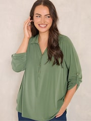 Evans Green Collared Jersey Shirt - Image 1 of 6