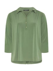 Evans Green Collared Jersey Shirt - Image 5 of 6