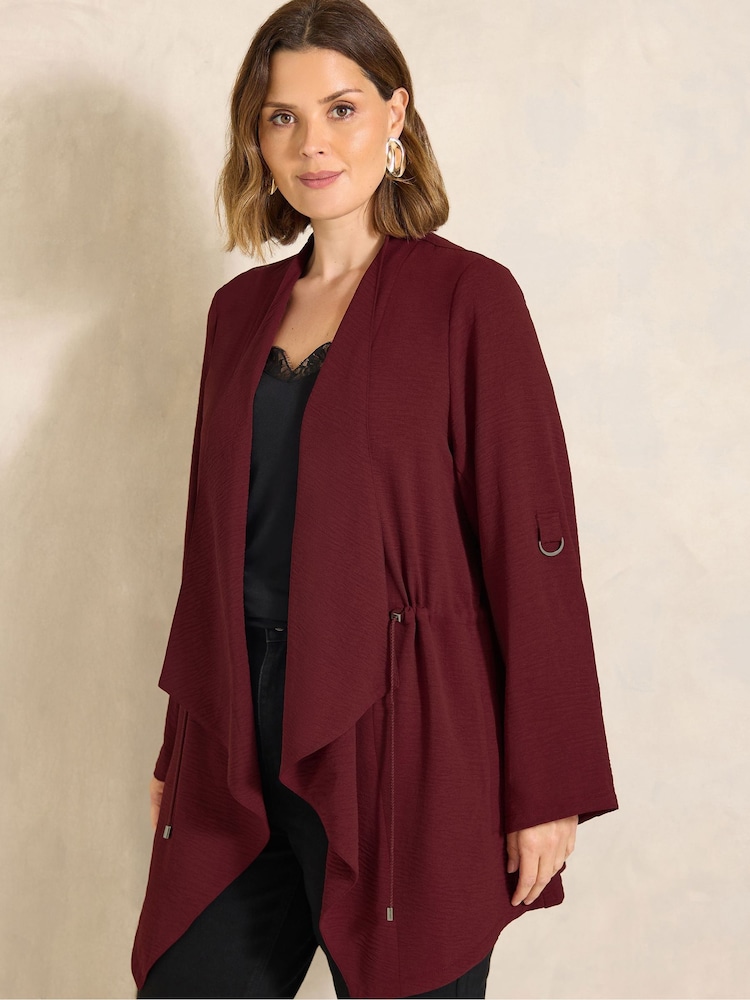Evans Red Lightweight Waterfall Jacket - Image 1 of 6 Evans Red Lightweight Waterfall Jacket - Image 1 of 6