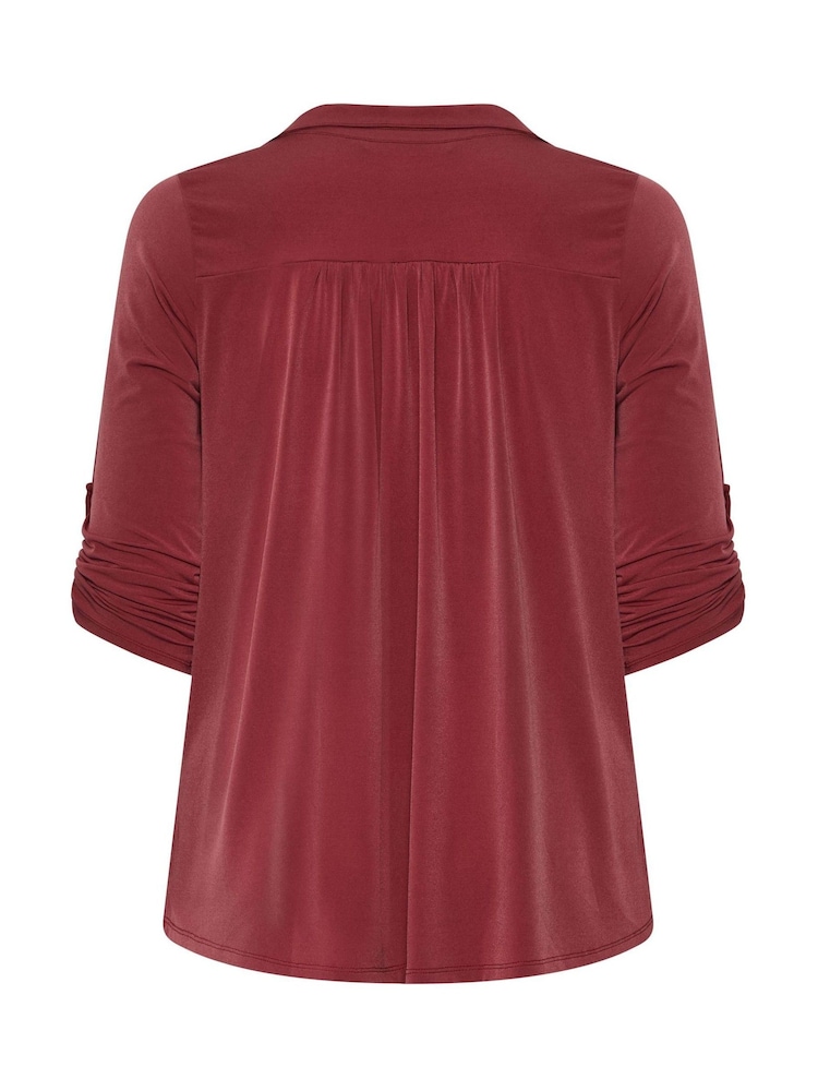 Evans Red Collared Jersey Shirt - Image 6 of 6
