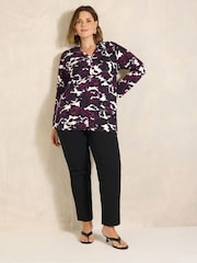 Evans Berry Red Printed Collared Jersey Shirt - Image 2 of 6