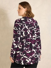 Evans Berry Red Printed Collared Jersey Shirt - Image 3 of 6