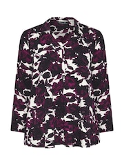 Evans Berry Red Printed Collared Jersey Shirt - Image 5 of 6