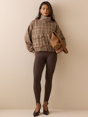 Nobodys Child Brown Funnel Neck Checked Casual Jacket - Image 4 of 5