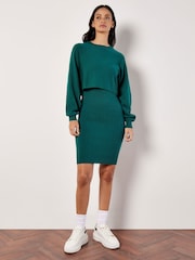 Apricot Green Ribbed Knitted Midi Dress - Image 5 of 5