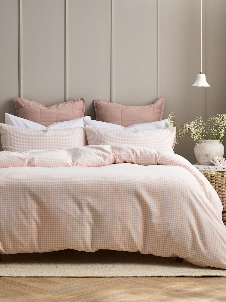 Christy Pink Gingham Yarn Dye Duvet Cover & Pillowcase Set - Image 1 of 4 Christy Pink Gingham Yarn Dye Duvet Cover & Pillowcase Set - Image 1 of 4