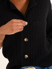 FatFace Black 100% Cotton Beachwear Knitted Shirt - Image 4 of 5