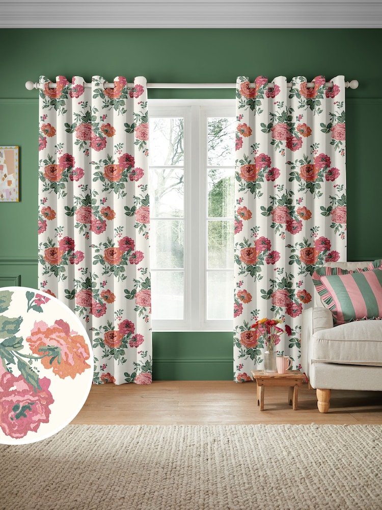 Cath Kidston Pink Blooms Archive Rose Made to Measure Curtains - Image 1 of 9