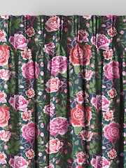 Cath Kidston Teal Blue Dolly Rose Made to Measure 100% Cotton Curtain - Image 3 of 9