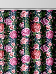 Cath Kidston Teal Blue Dolly Rose Made to Measure 100% Cotton Curtain - Image 6 of 9
