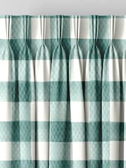 Cath Kidston Green Hand Painted Gingham Made to Measure 100% Cotton Curtain - Image 5 of 9