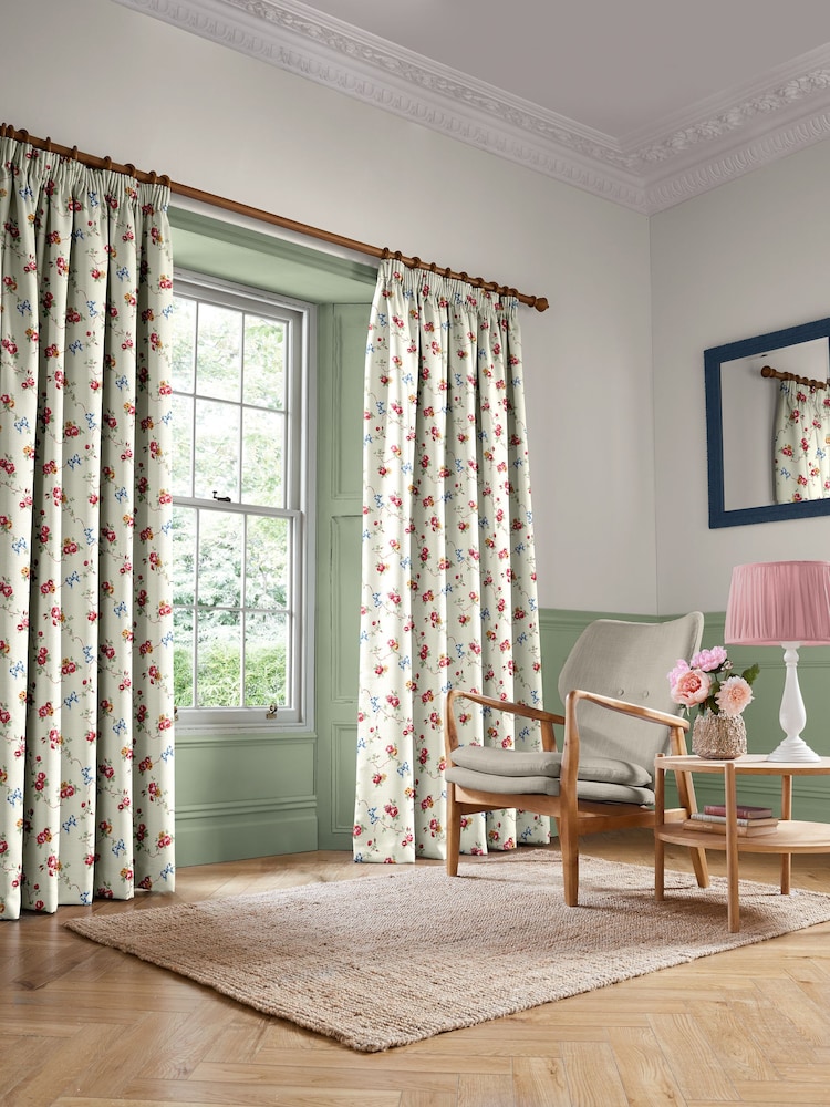 Cath Kidston Cream Rose And Bows Made To Measure 100% Cotton Curtain - Image 2 of 9