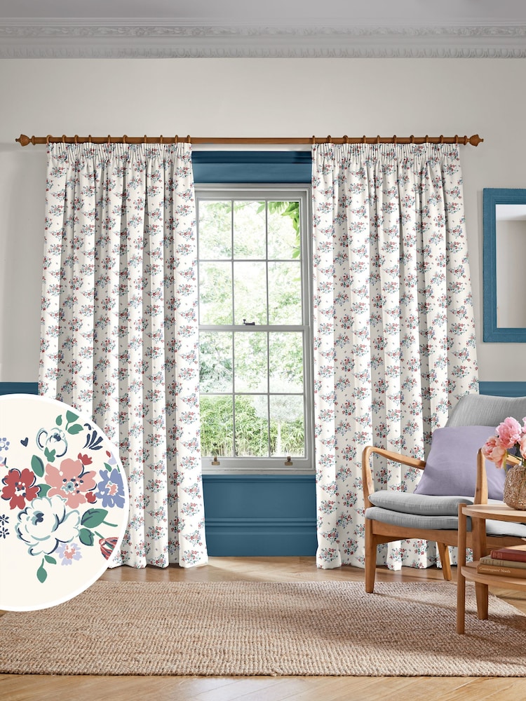 Cath Kidston Cream Clifton Floral Made to Measure 100% Cotton Curtain - Image 1 of 9