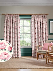 Cath Kidston Pink/Red Buds Made to Measure 100% Cotton Curtain - Image 1 of 9