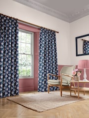 Cath Kidston Navy Blue Clifton Floral Made to Measure 100% Cotton Curtain - Image 2 of 9