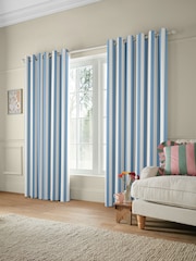 Cath Kidston Blue Canopy Stripe Made To Measure 100% Cotton Curtain - Image 2 of 9