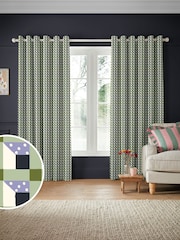 Cath Kidston Green Cath Check Made to Measure 100% Cotton Curtain - Image 1 of 9