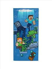 Minecraft Blue Underwater Adventure Beach Towel - Image 2 of 3