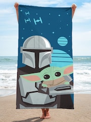 The Mandalorian Blue He's With Me Beach Towel - Image 1 of 4