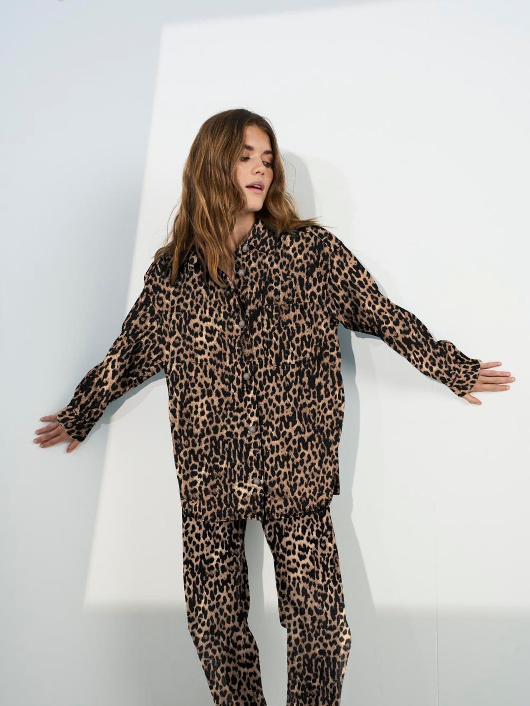 ONLY Black Leopard Print Straight Leg Jeans