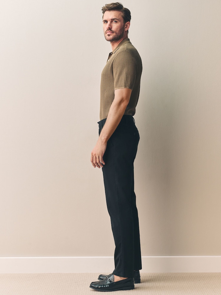 Negro - Corte slim - Pantalones chinos de mezcla de algodón Supima Signature - Imagen 2 de 18