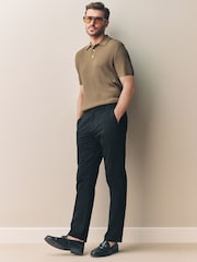 Negro - Corte slim - Pantalones chinos de mezcla de algodón Supima Signature - Imagen 4 de 18