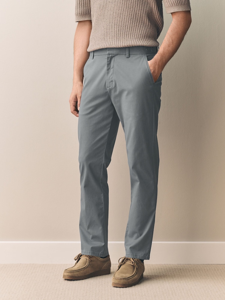 Blue Slate Slim Fit Signature Supima Cotton Blend Chinos Trousers - Image 1 of 7